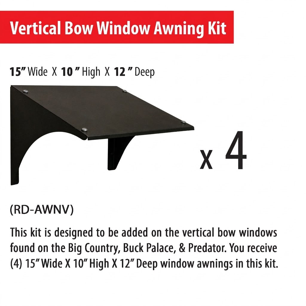 Vertical Bow Window Awning Kit, Set of 4