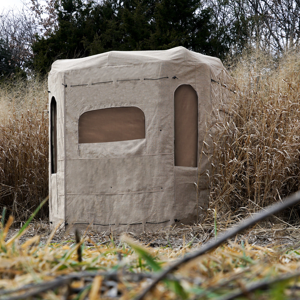 Soft Side 6x6 Burlap Deluxe Hunting Ground Blind - Redneck Blinds