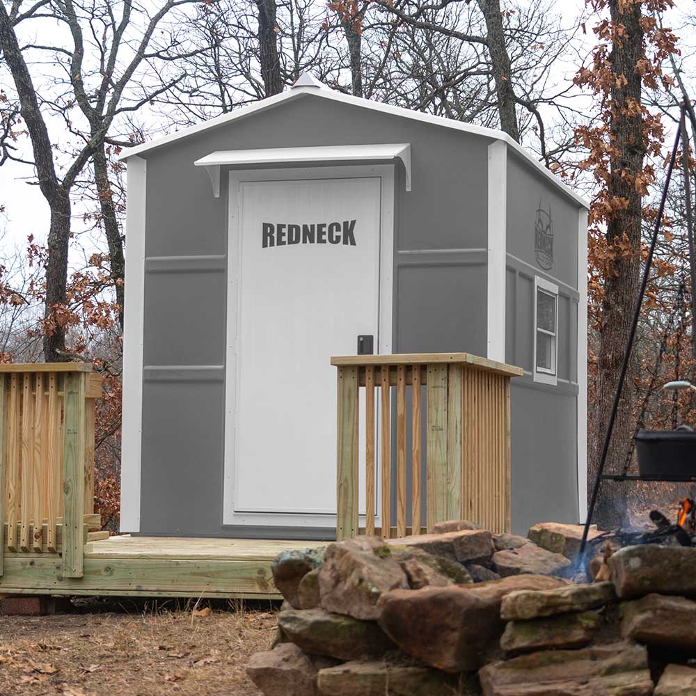 Gray version of the Hunting Cabin by Redneck Blinds